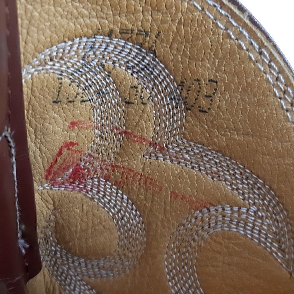 Nocona men's bulhide brown/tan genuine leather  western boots size 8D - Picture 10 of 11